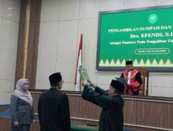 Drs Efendi, SH Resmi Dilantik Sebagai Panitera PT Banda Aceh
