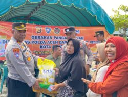 Ditbinmas Polda Aceh Salurkan 1,5 Ton Beras Murah di Lueng Bata