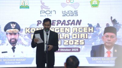 Mualem Lepas Kontingen Aceh Menuju PON Bela Diri