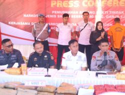 Polda Aceh Berhasil Gagalkan Peredaran 80,5 Kg Sabu, 1,3 Ton Ganja, dan 1 Kg Kokain