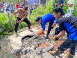 Petugas Damkar Evakuasi Ular Piton 4 Meter dari Bawah Lantai Beton