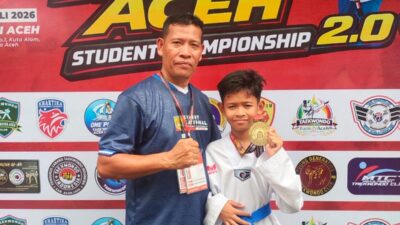Atlet Muda Aceh Besar Muhammad Mizaj Maheer Raih Emas Taekwondo