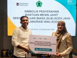 ISNU Aceh dan BSI Salurkan Mesin Jahit untuk Siswa SLB Aceh Jaya
