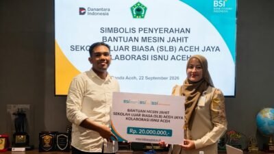 ISNU Aceh dan BSI Salurkan Mesin Jahit untuk Siswa SLB Aceh Jaya